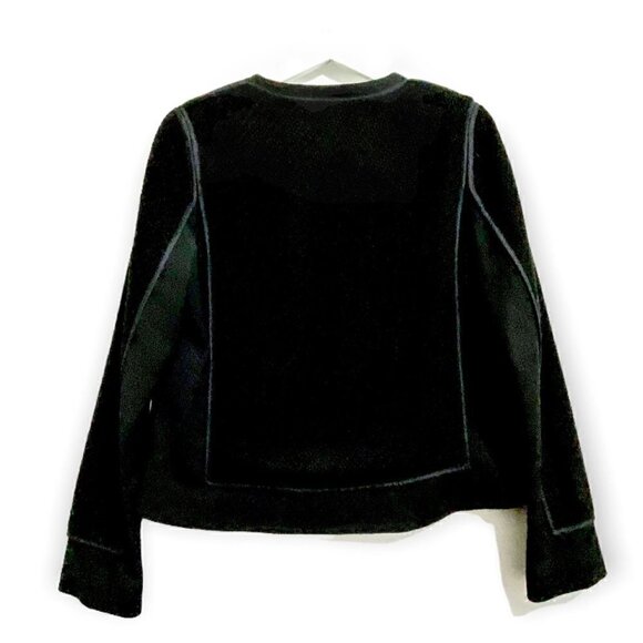 Vince Black Wool and Silk Boucle Overlay Jacket - Picture 4 of 14